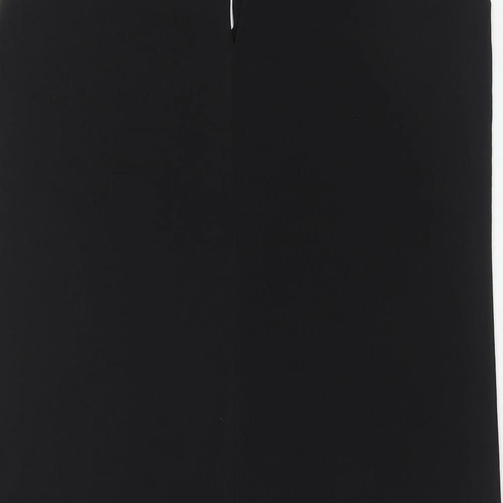 Warehouse Womens Black Polyester A-Line Size 10 Round Neck Button