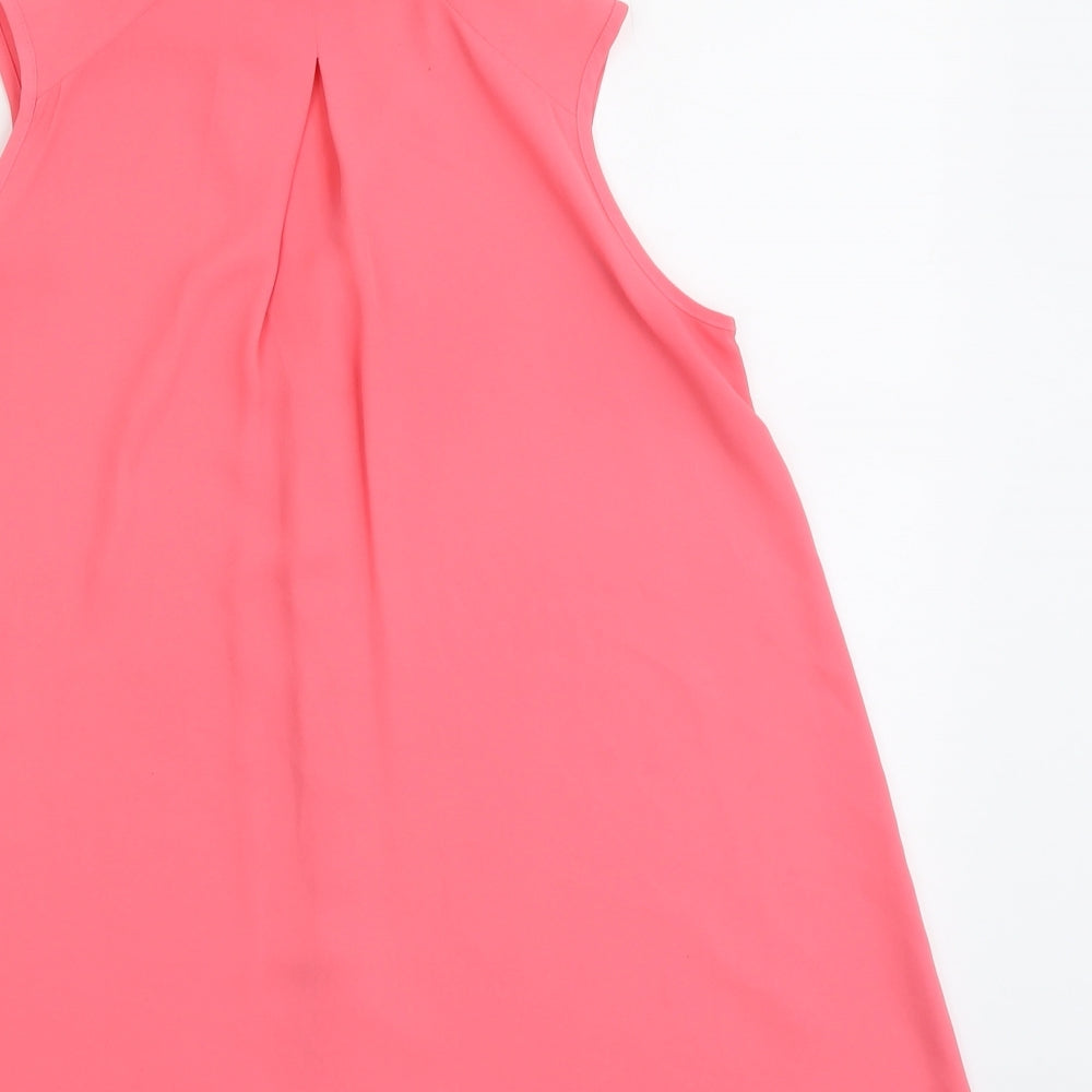 Dorothy Perkins Womens Pink Polyester Basic Button-Up Size 8 Collared