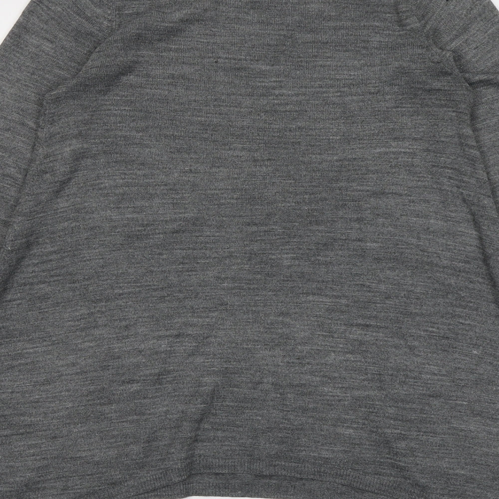 H&M Womens Grey Round Neck Acrylic Pullover Jumper Size S
