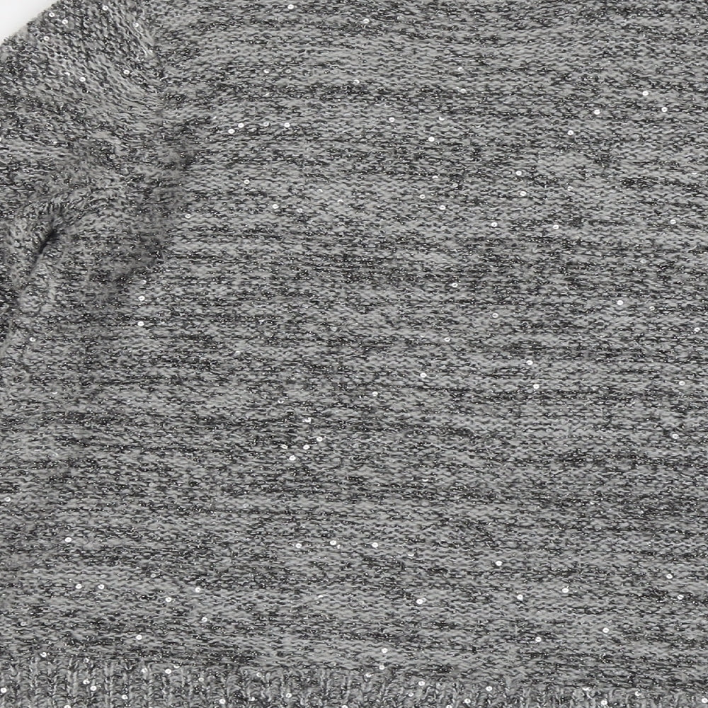 Marks & Spencer Womens Grey Round Neck Polyester Pullover Jumper Size 10