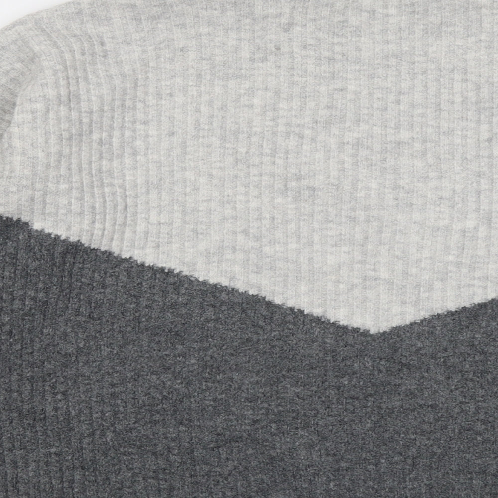Marks & Spencer Womens Grey High Neck Acrylic Pullover Jumper Size M