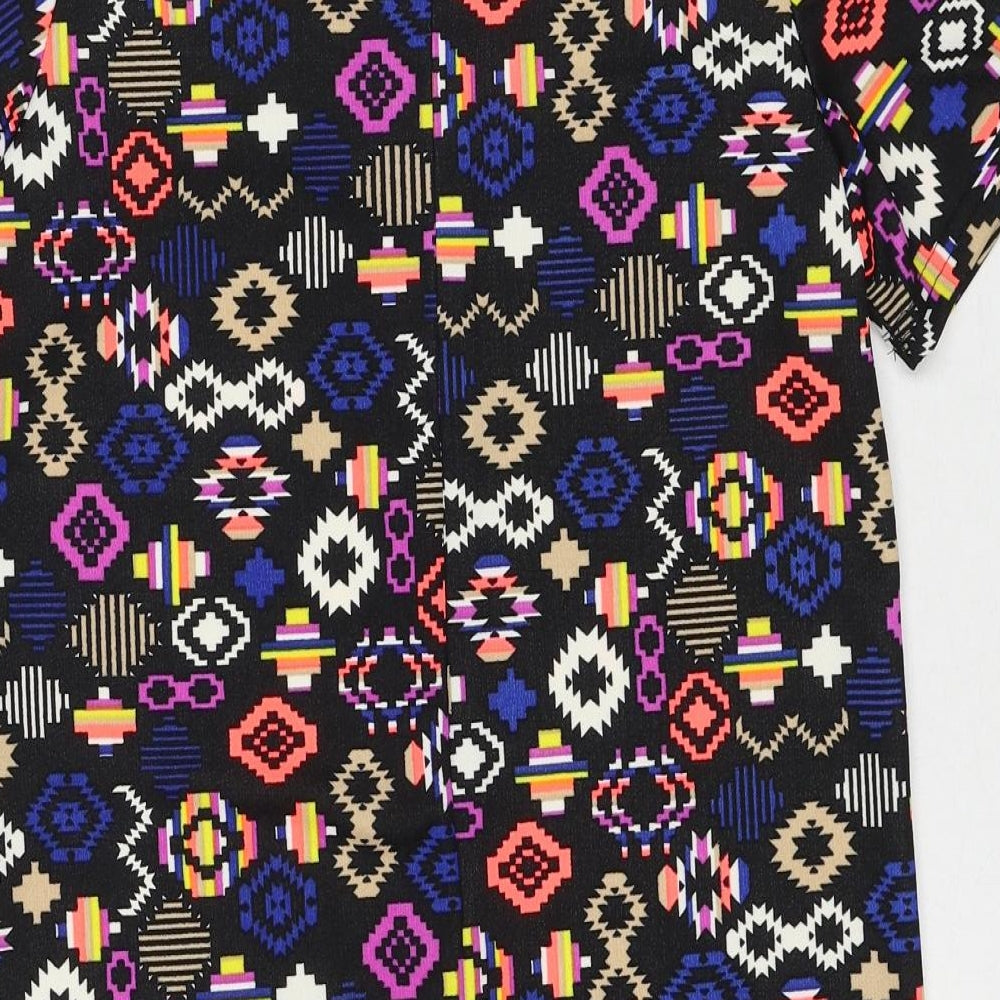 Dolls Womens Multicoloured Geometric Polyester Shift Size M Round Neck Zip - Size M-L