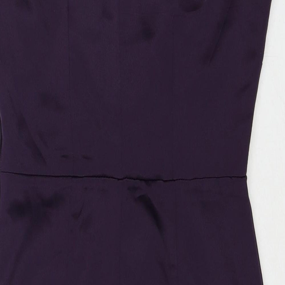 H&M Womens Purple Polyester Sheath Size 6 V-Neck Zip - Wrap Style