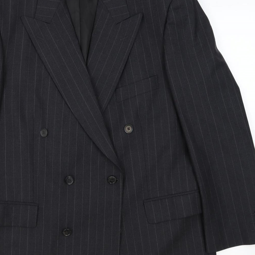 Marks & Spencer Mens Grey Striped Wool Jacket Suit Jacket Size 42 Regular