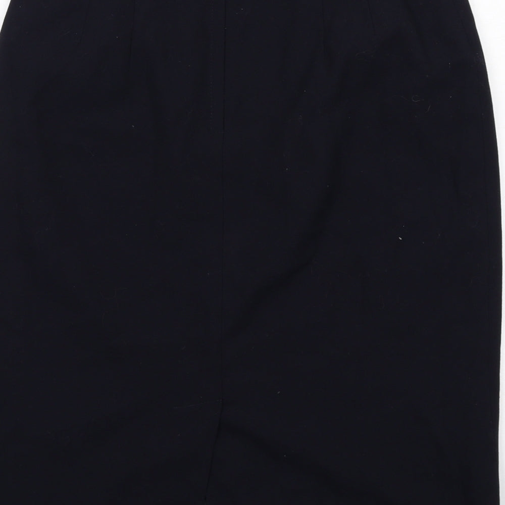 Annie Brooks Womens Blue Polyester A-Line Skirt Size 14 Zip