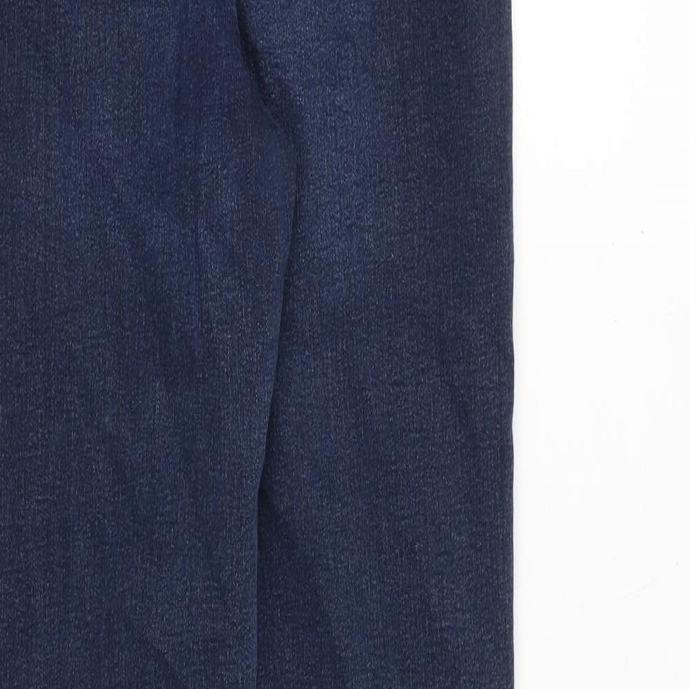 Marks & Spencer Womens Blue Cotton Skinny Jeans Size 10 Slim Zip