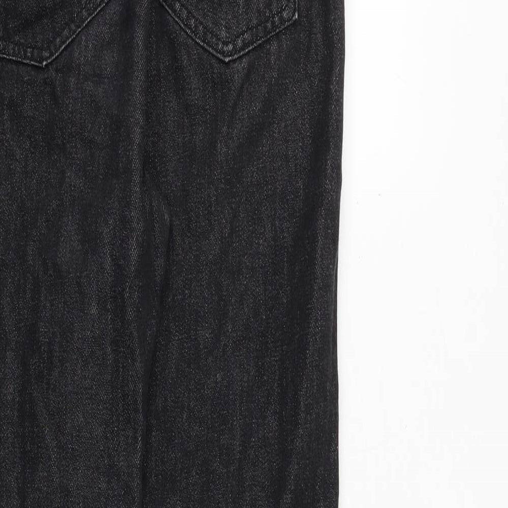 Momokrom Womens Black Cotton Mom Jeans Size 10 Regular Zip