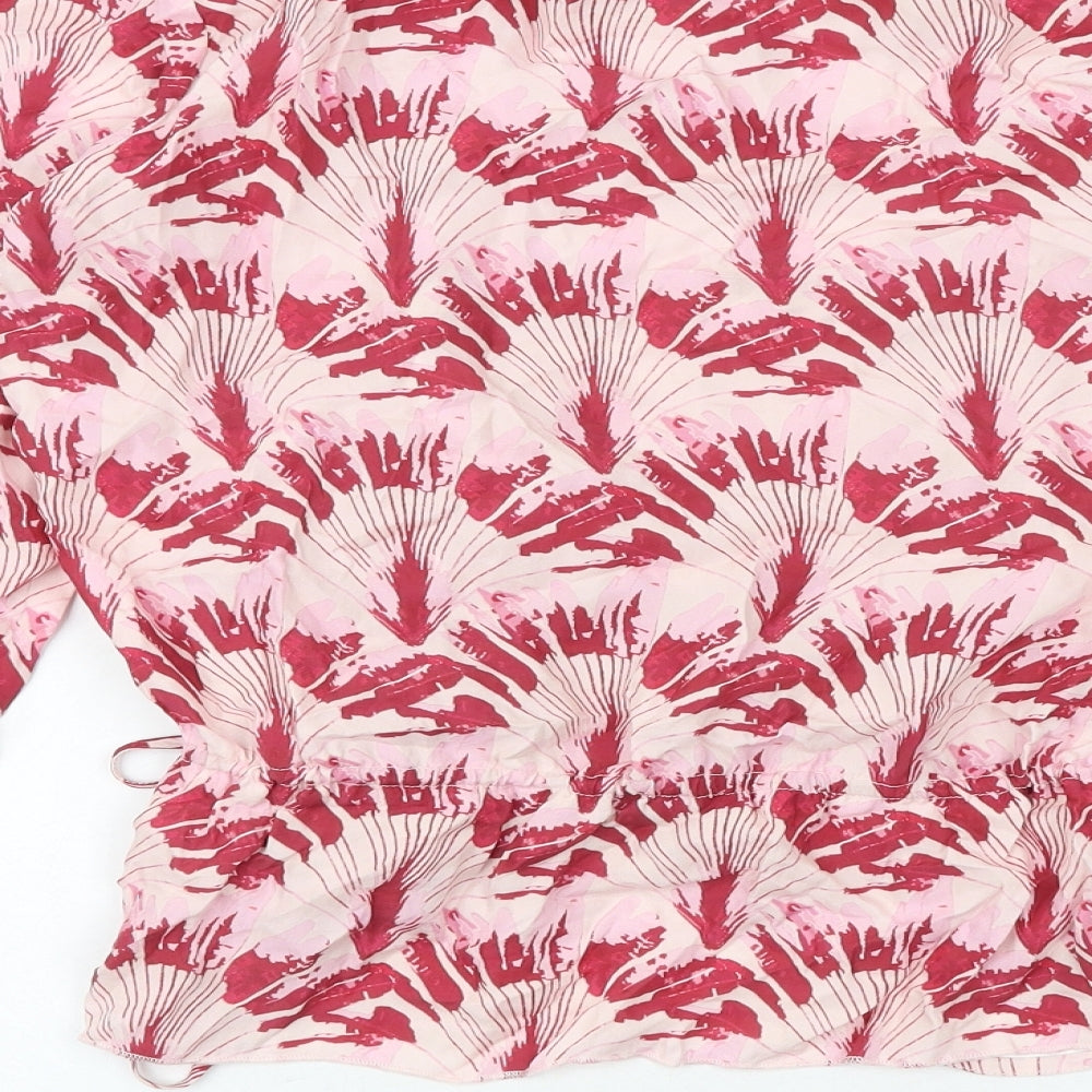 Coster Copenhogen Womens Pink Geometric Viscose Basic Blouse Size 6 V-Neck