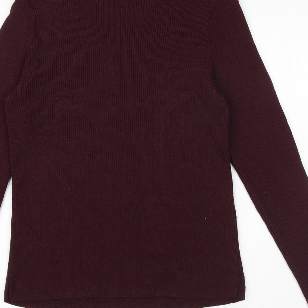 Dorothy Perkins Womens Purple Round Neck Viscose Pullover Jumper Size 12