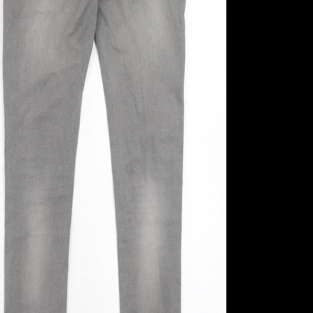 River Island Womens Grey Cotton Skinny Jeans Size 26 in Regular Zip