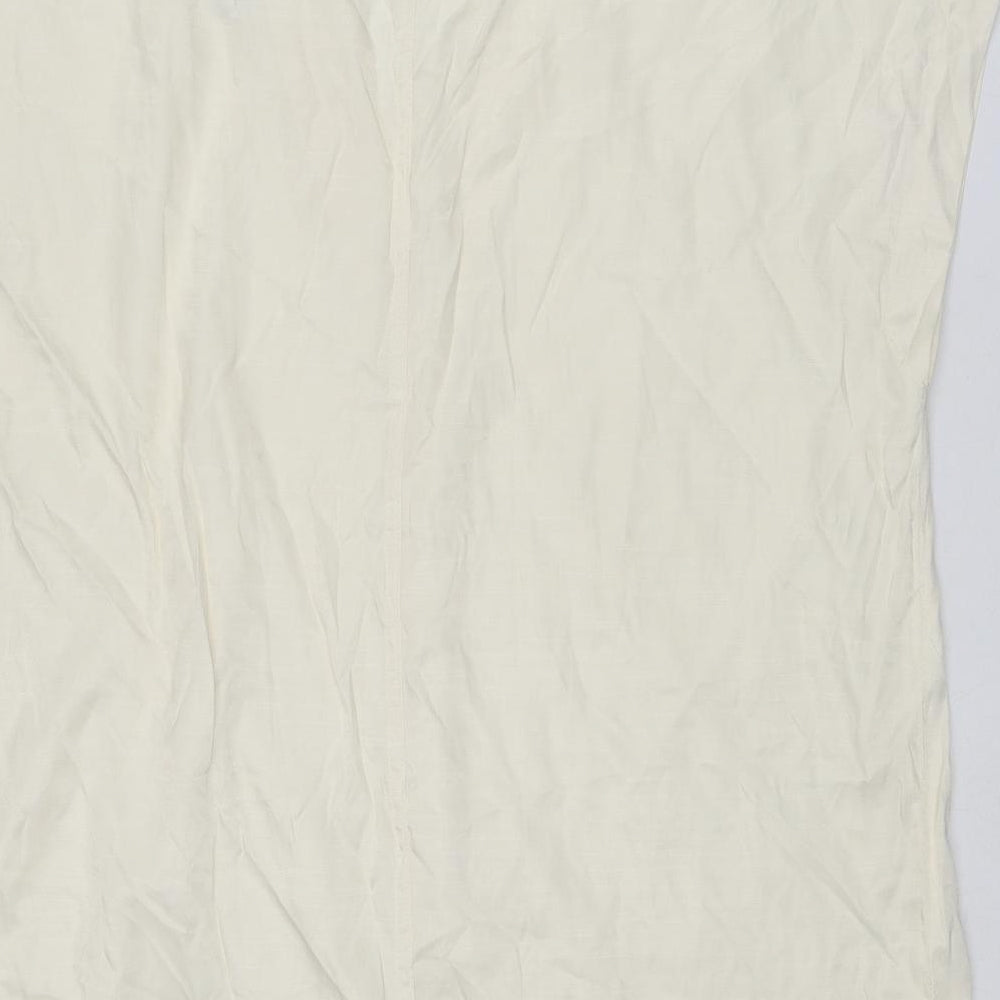 H&M Womens Ivory Polyester Trapeze & Swing Size XS V-Neck Pullover