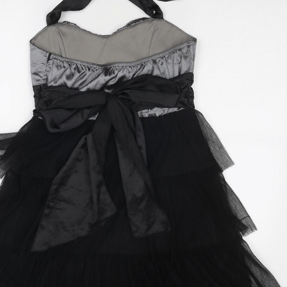 Cruise Womens Black Polyester Fit & Flare Size 8 Halter Zip