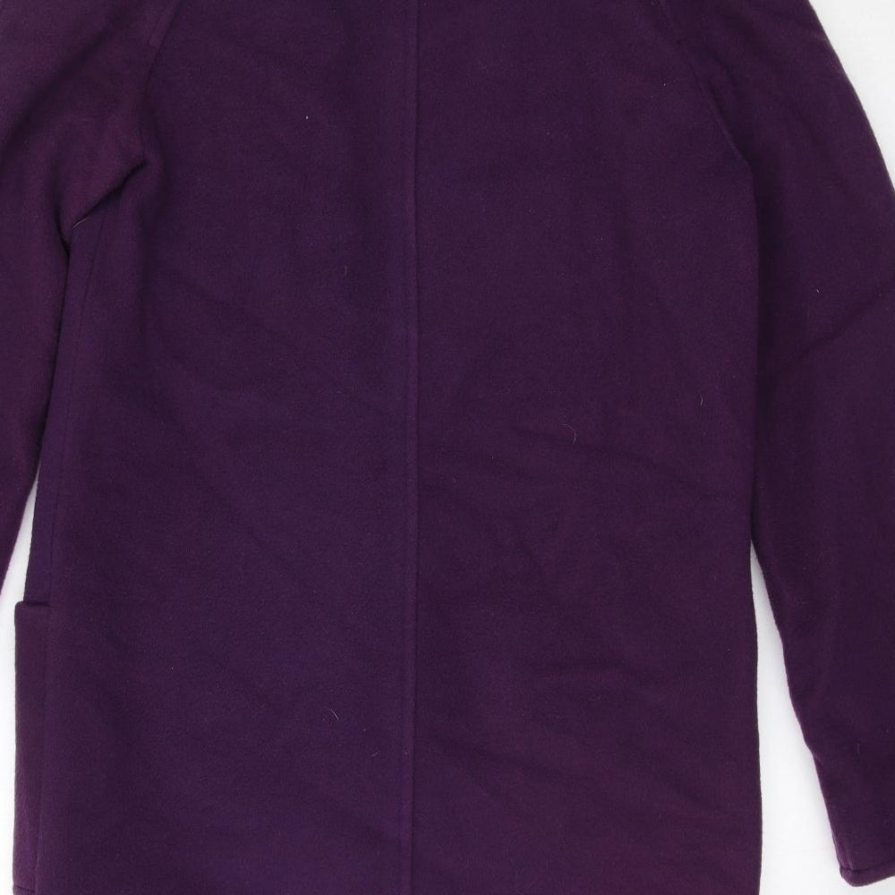 Planet Womens Purple Overcoat Coat Size 10 Button