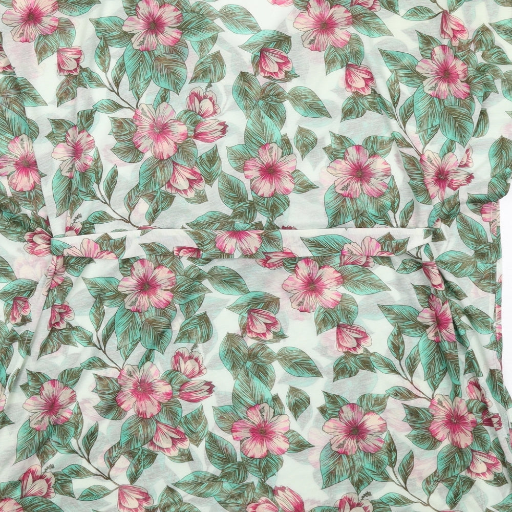H&M Womens Multicoloured Floral Polyester Mini Size S V-Neck Pullover