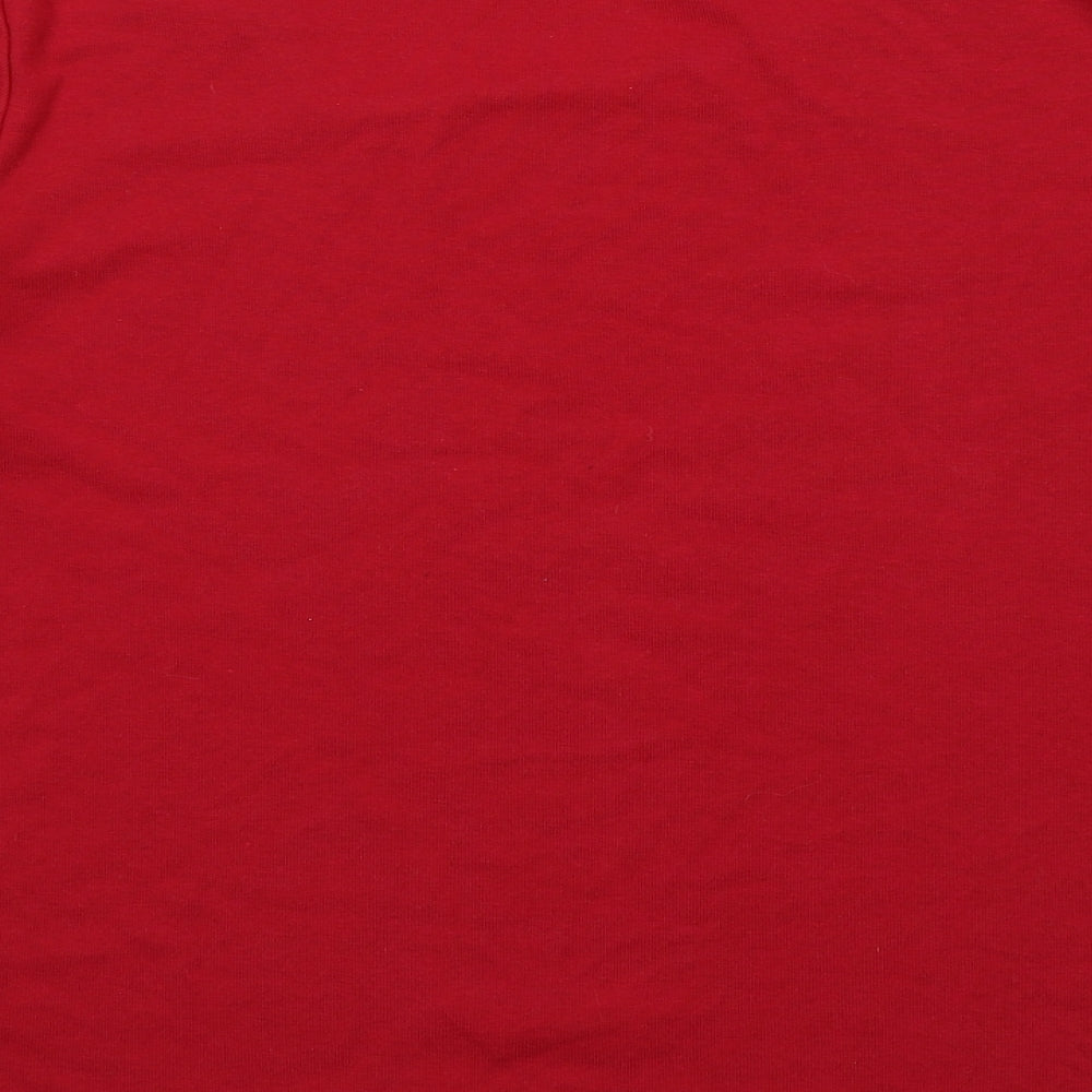 VIZ A VIZ Womens Red Polyester Basic T-Shirt Size 12 V-Neck