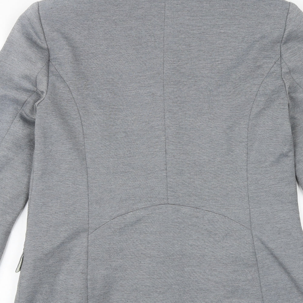 Oasis Womens Grey Geometric Jacket Blazer Size 8 Button