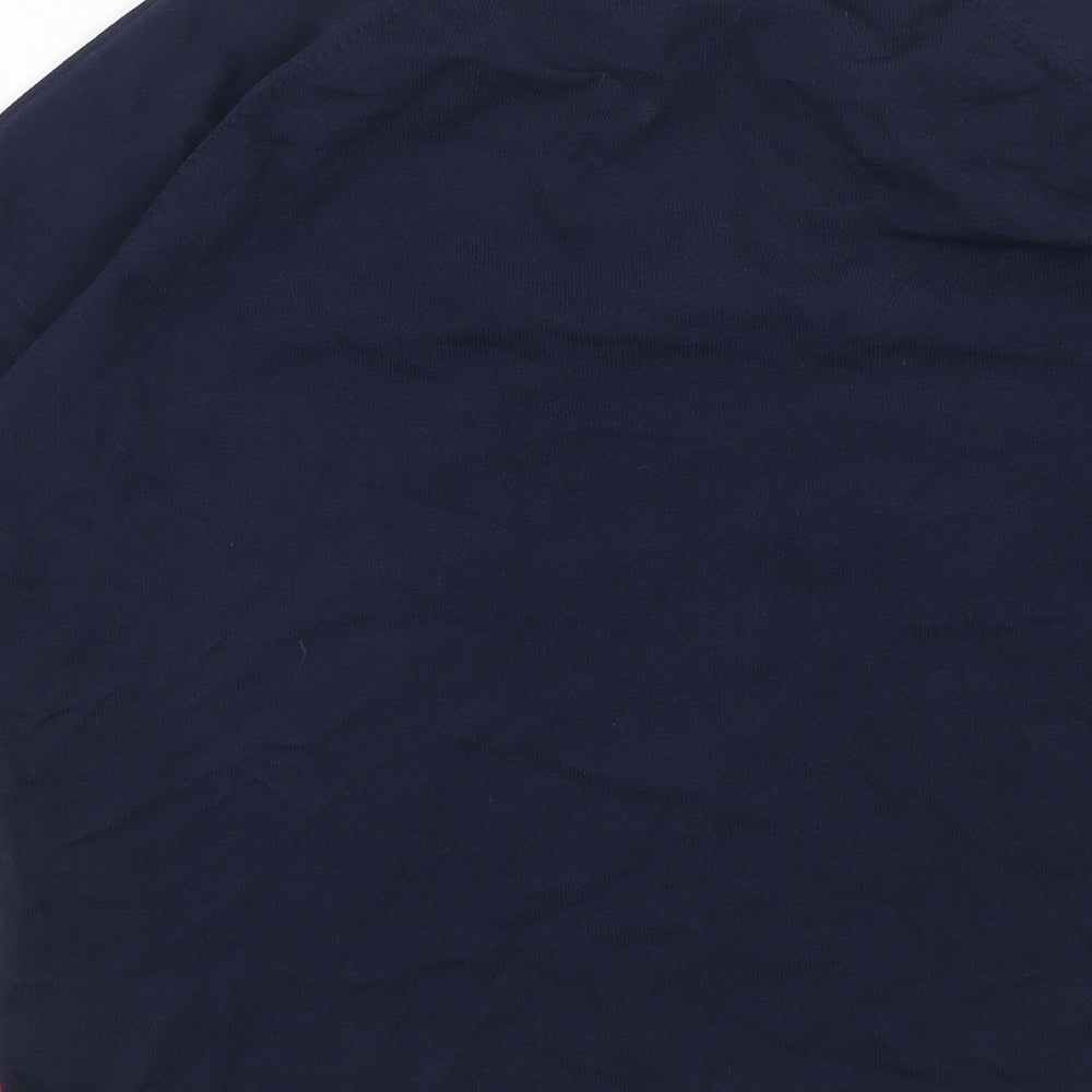 NEXT Womens Blue V-Neck Floral Viscose Pullover Jumper Size 14