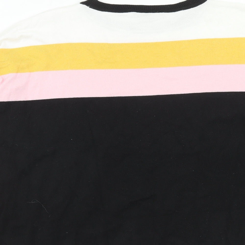 New Look Womens Multicoloured Boat Neck Acrylic Pullover Jumper Size M - Colourblock