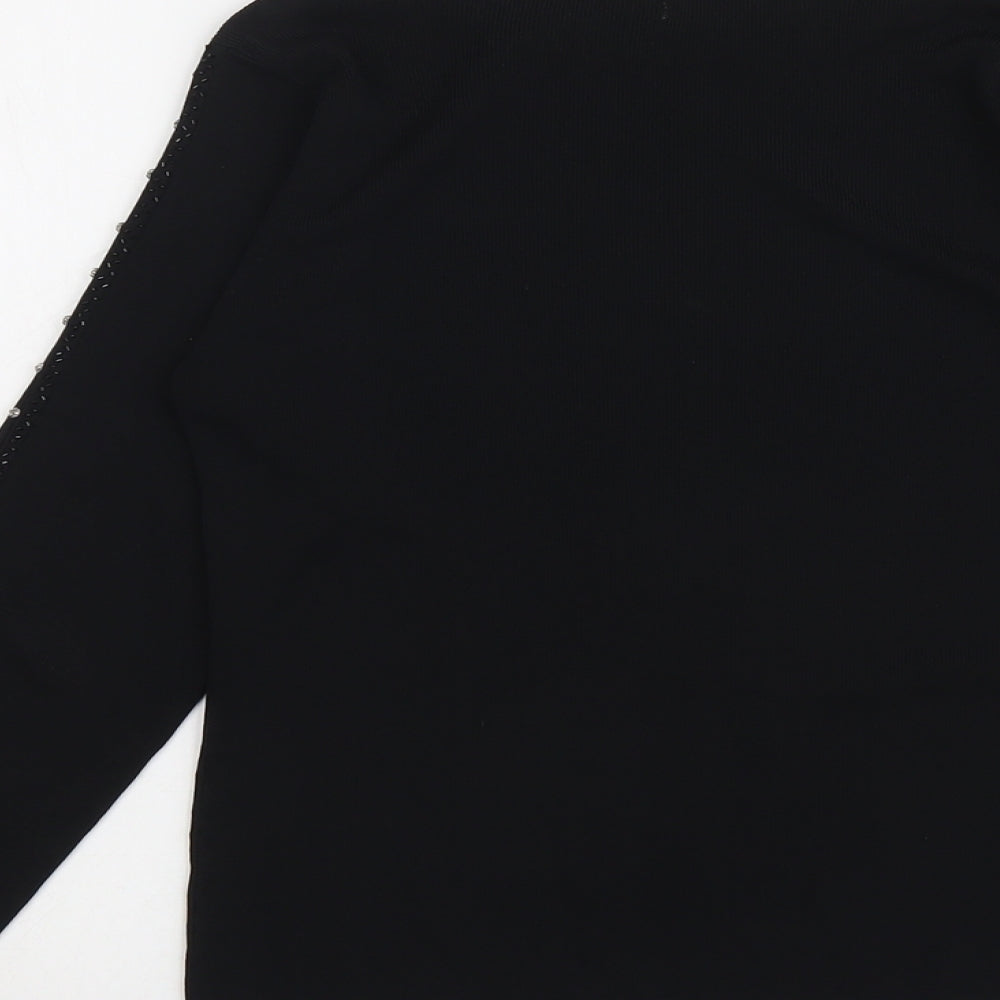 Sky Designs Womens Black Boat Neck Viscose Pullover Jumper Size 10