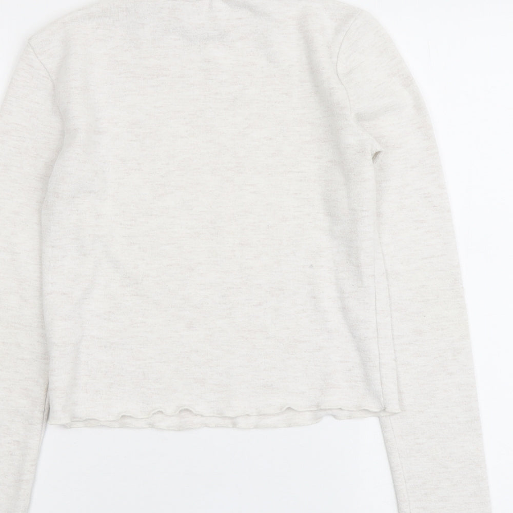 Bershka Womens Grey Round Neck Polyester Pullover Jumper Size M