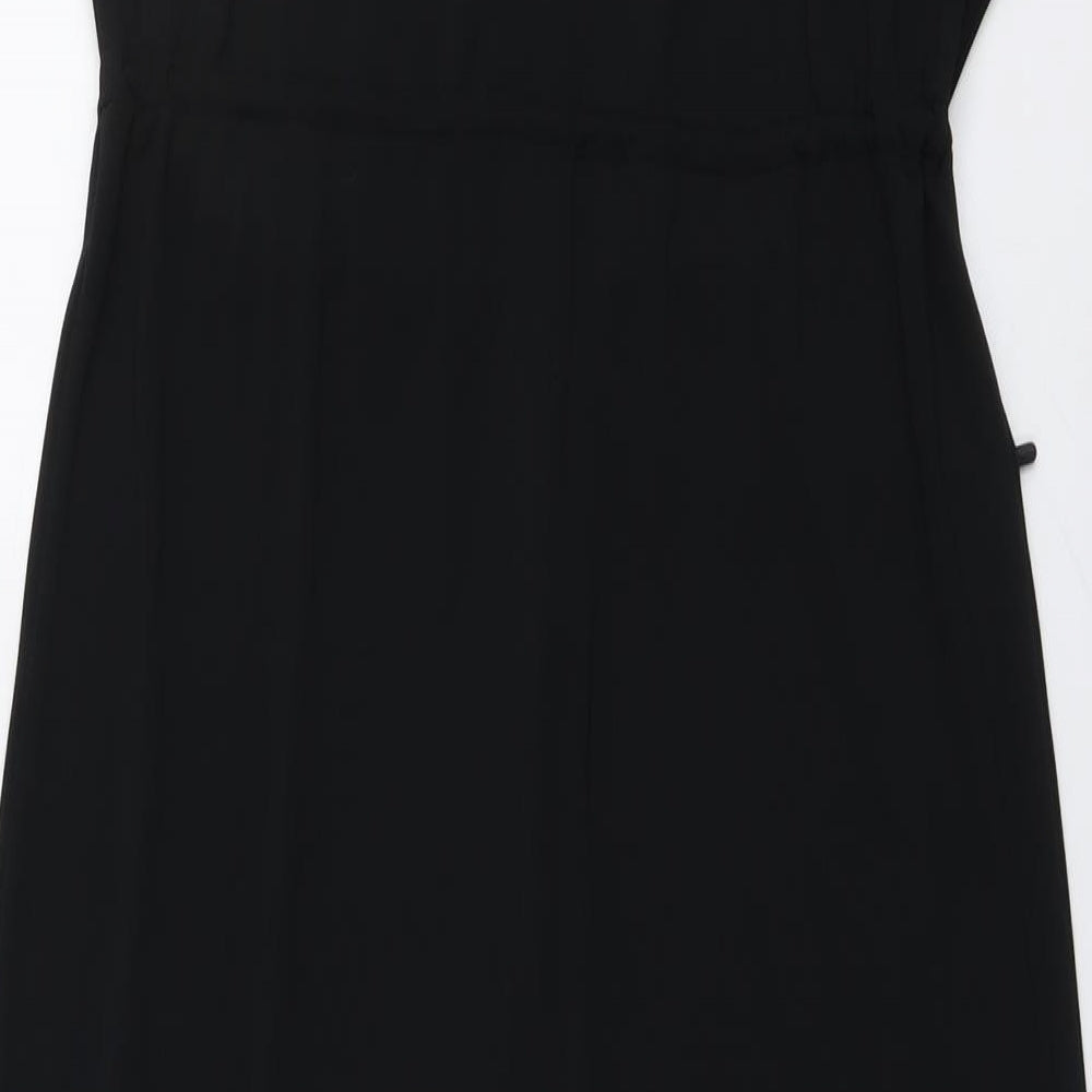 Marks & Spencer Womens Black Polyester A-Line Size 8 Boat Neck Pullover