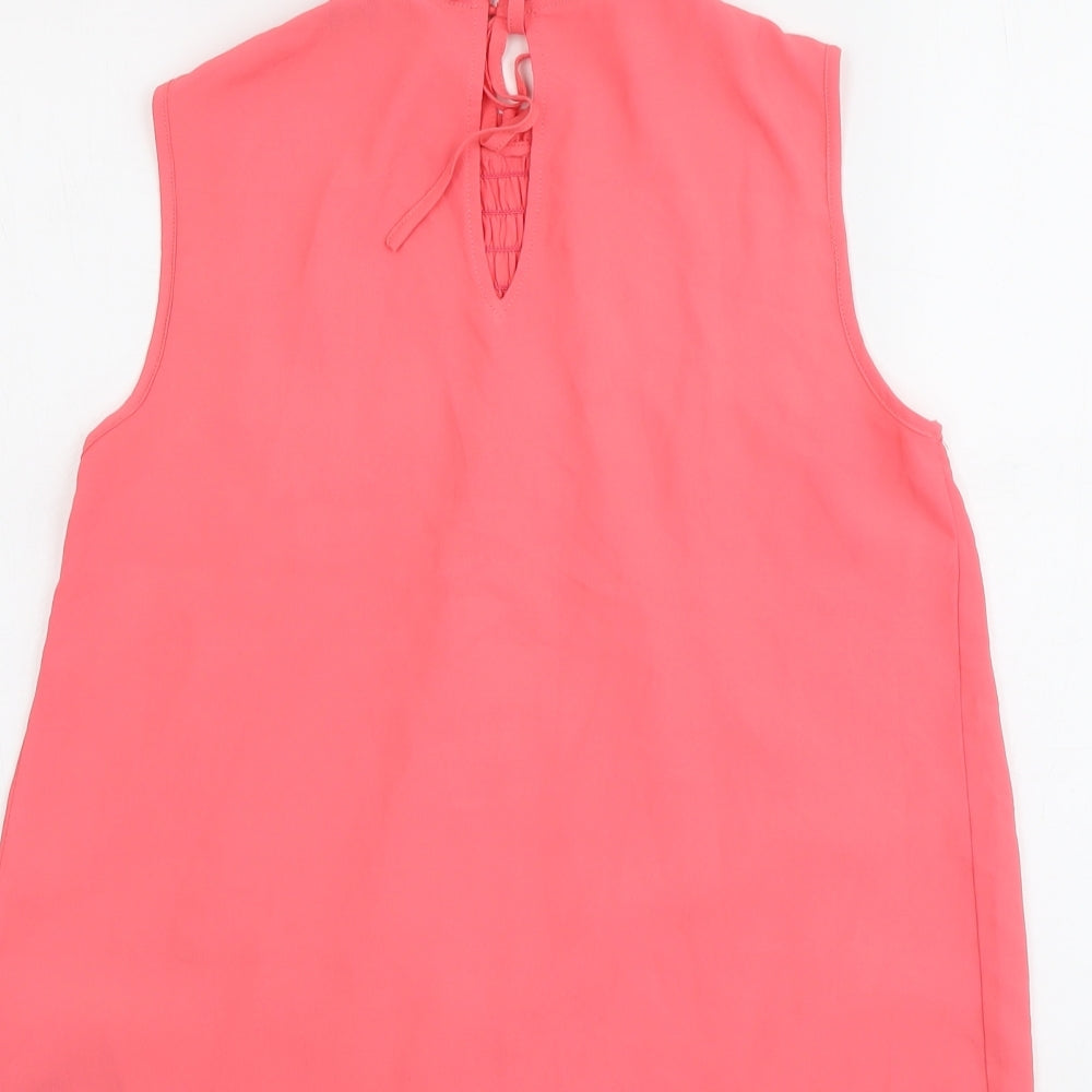 Dorothy Perkins Womens Pink Polyester Basic Tank Size 12 Round Neck