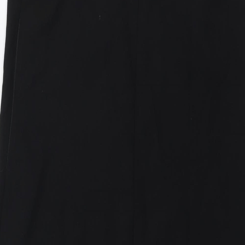 Warehouse Womens Black Polyester Mini Size 10 V-Neck Zip - Double Strap