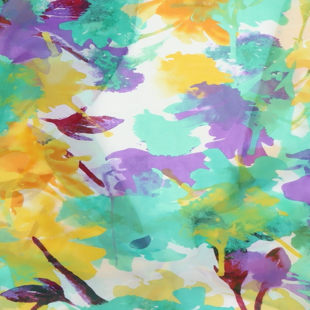 Annalee + Hope Womens Multicoloured Floral Polyester Basic Blouse Size M V-Neck - Knot Front