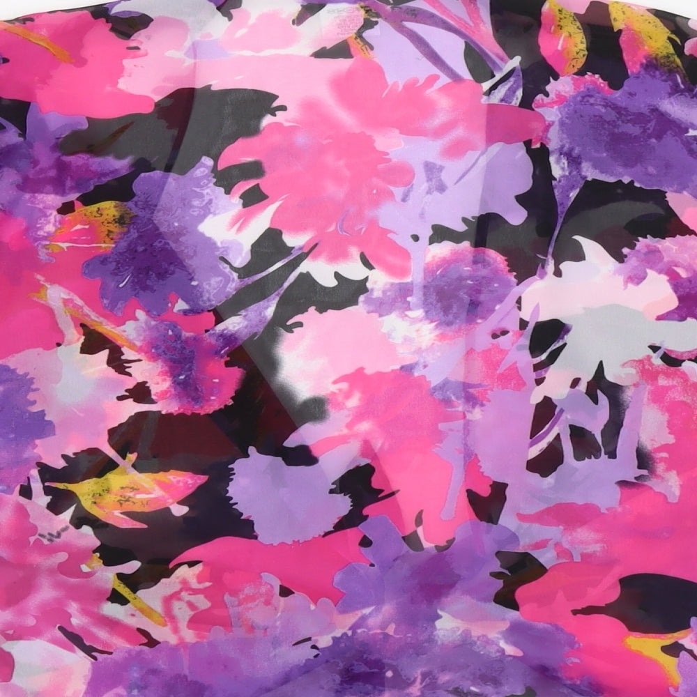 Annalee + Hope Womens Multicoloured Floral Polyester Basic Blouse Size M V-Neck - Knot Front