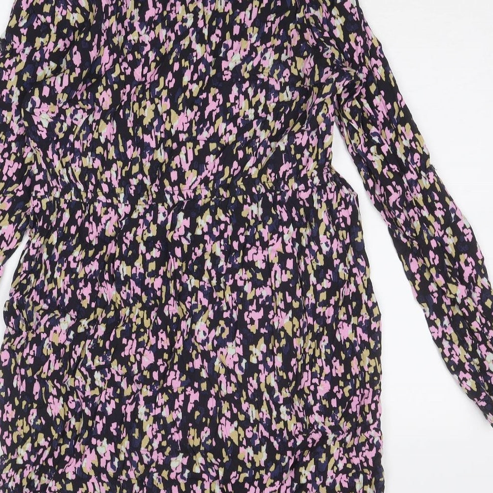 Seraphine Womens Multicoloured Animal Print Viscose Shirt Dress Size 10 Collared Button
