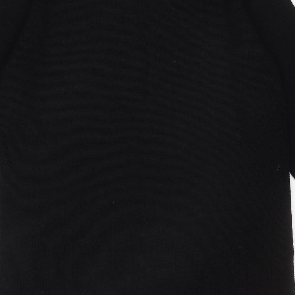 Marks & Spencer Womens Black Boat Neck Acrylic Pullover Jumper Size 10 - Embellished