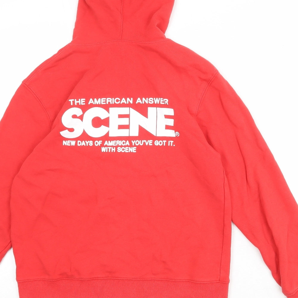 Scene Womens Red Polyester Full Zip Hoodie Size XS Zip