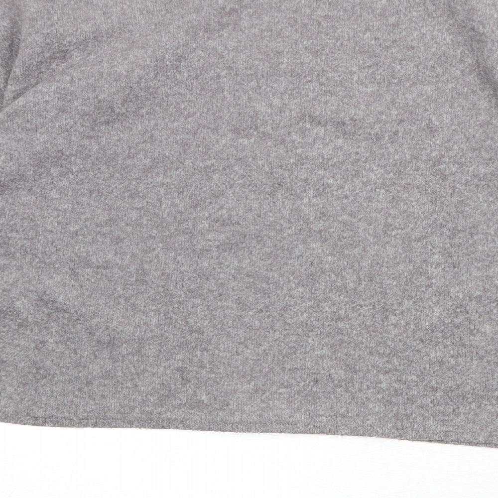 New Look Womens Grey Polyester Pullover Sweatshirt Size S Pullover - Flower Detail