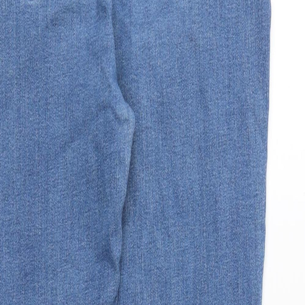 Momokrom Womens Blue Cotton Skinny Jeans Size 12 Regular Zip