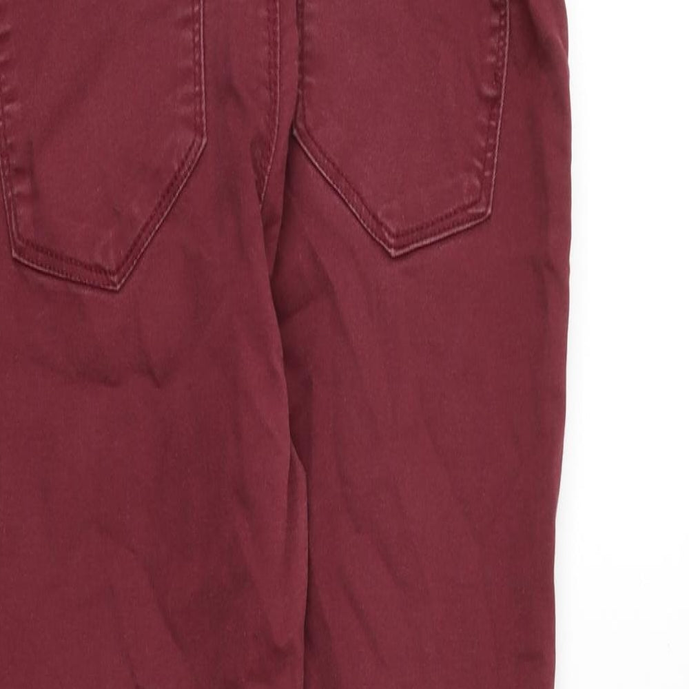 VERO MODA Womens Red Cotton Skinny Jeans Size M L30 in Regular Zip