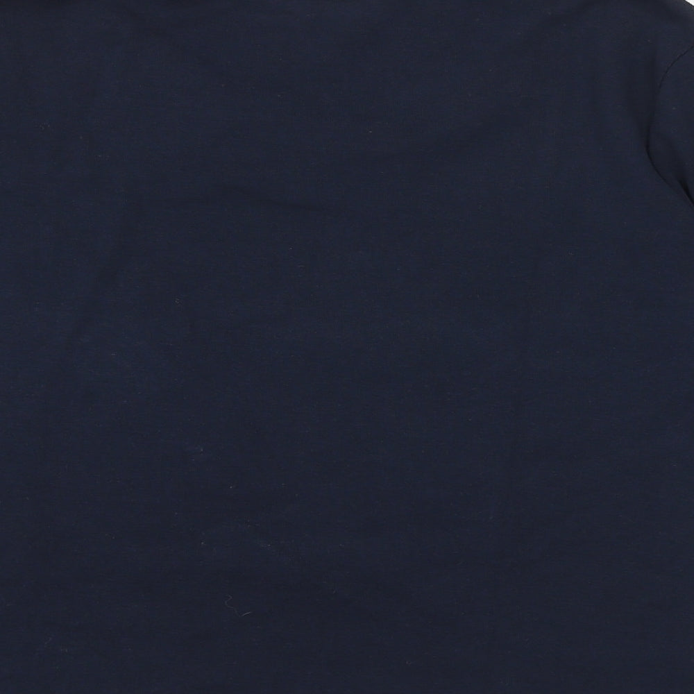 Country Casuals Womens Blue 100% Cotton Basic T-Shirt Size M Boat Neck