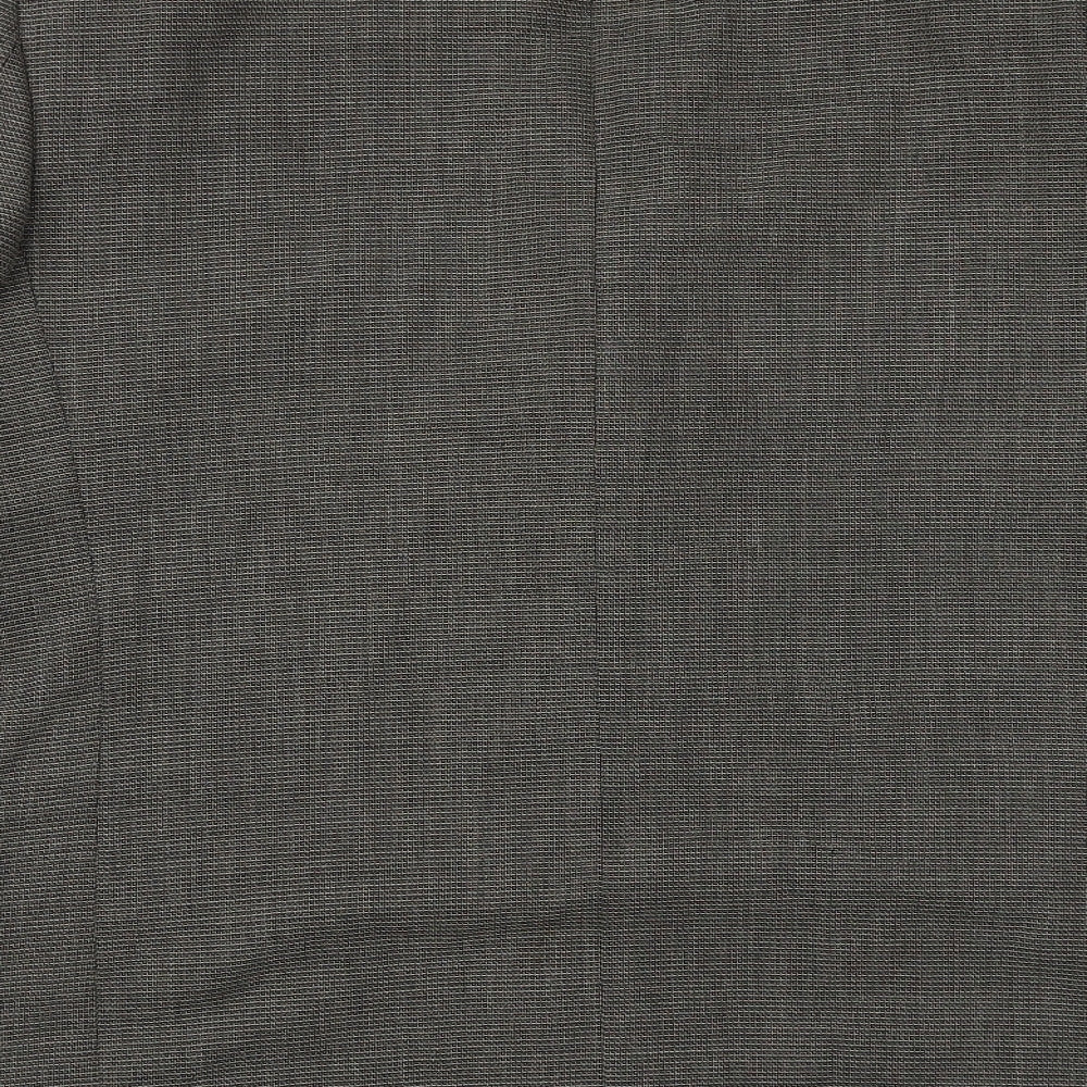 gianni ravanetti Mens Grey Geometric Polyester Jacket Suit Jacket Size 44 Regular