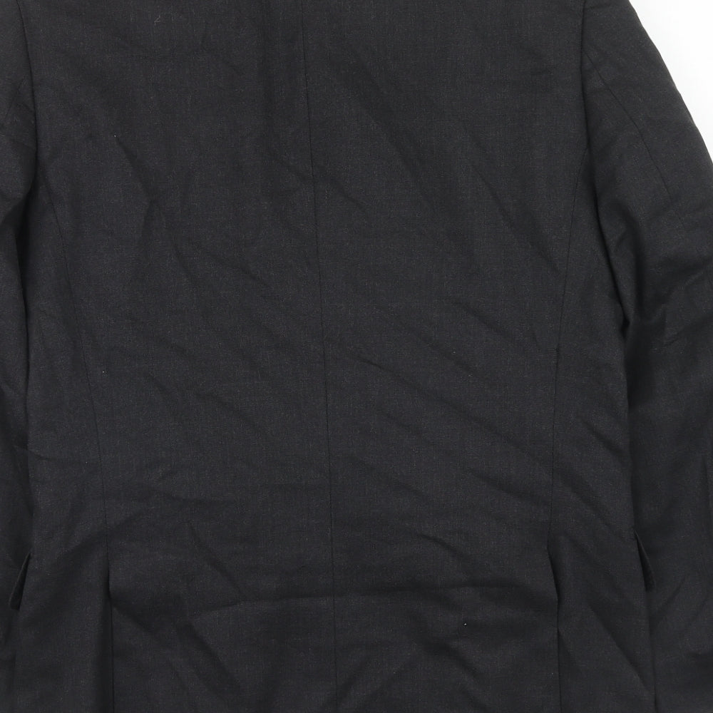 Wool Collection Mens Grey Wool Jacket Suit Jacket Size S Regular