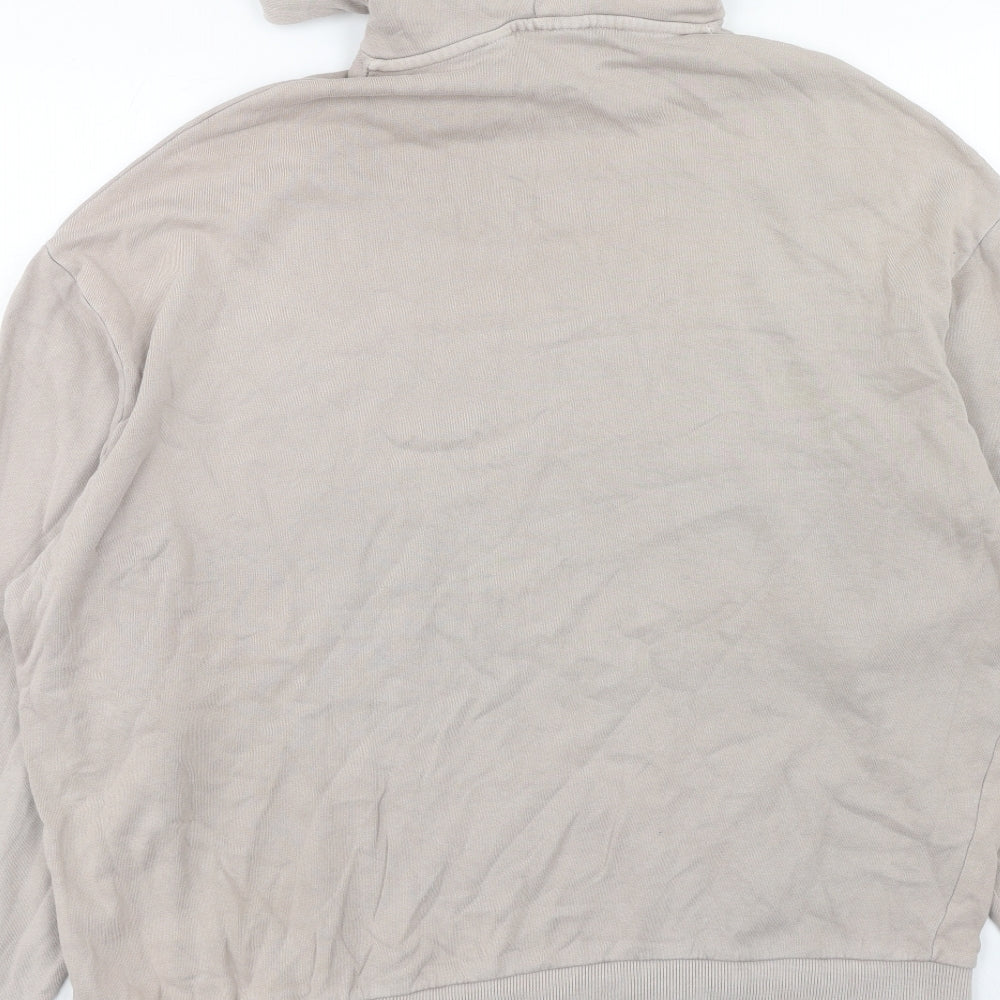 COLLUSION Mens Beige Cotton Pullover Hoodie Size XS