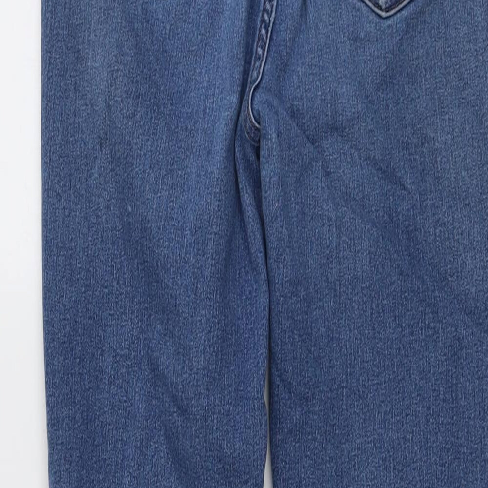 Marks & Spencer Womens Blue Cotton Skinny Jeans Size 10 L27 in Regular Button