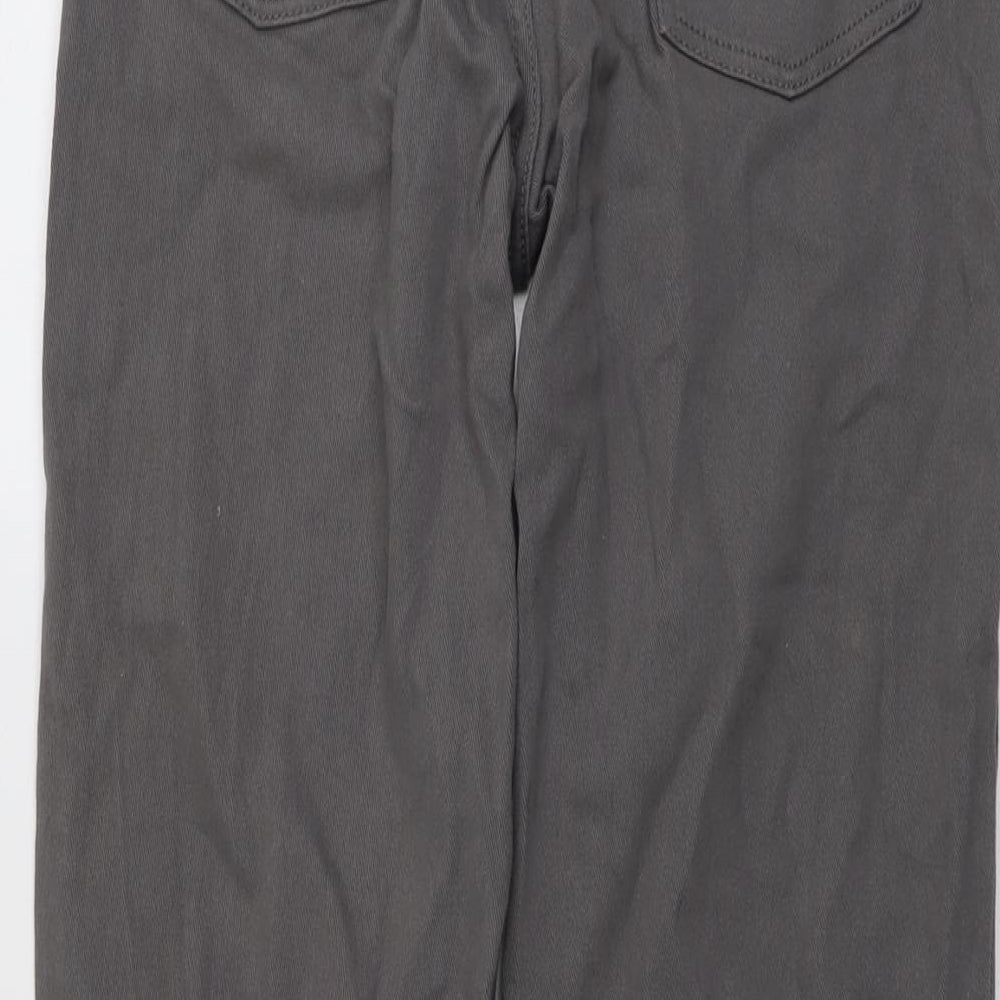 H&M Womens Grey Cotton Tapered Jeans Size 8 L29 in Regular Button
