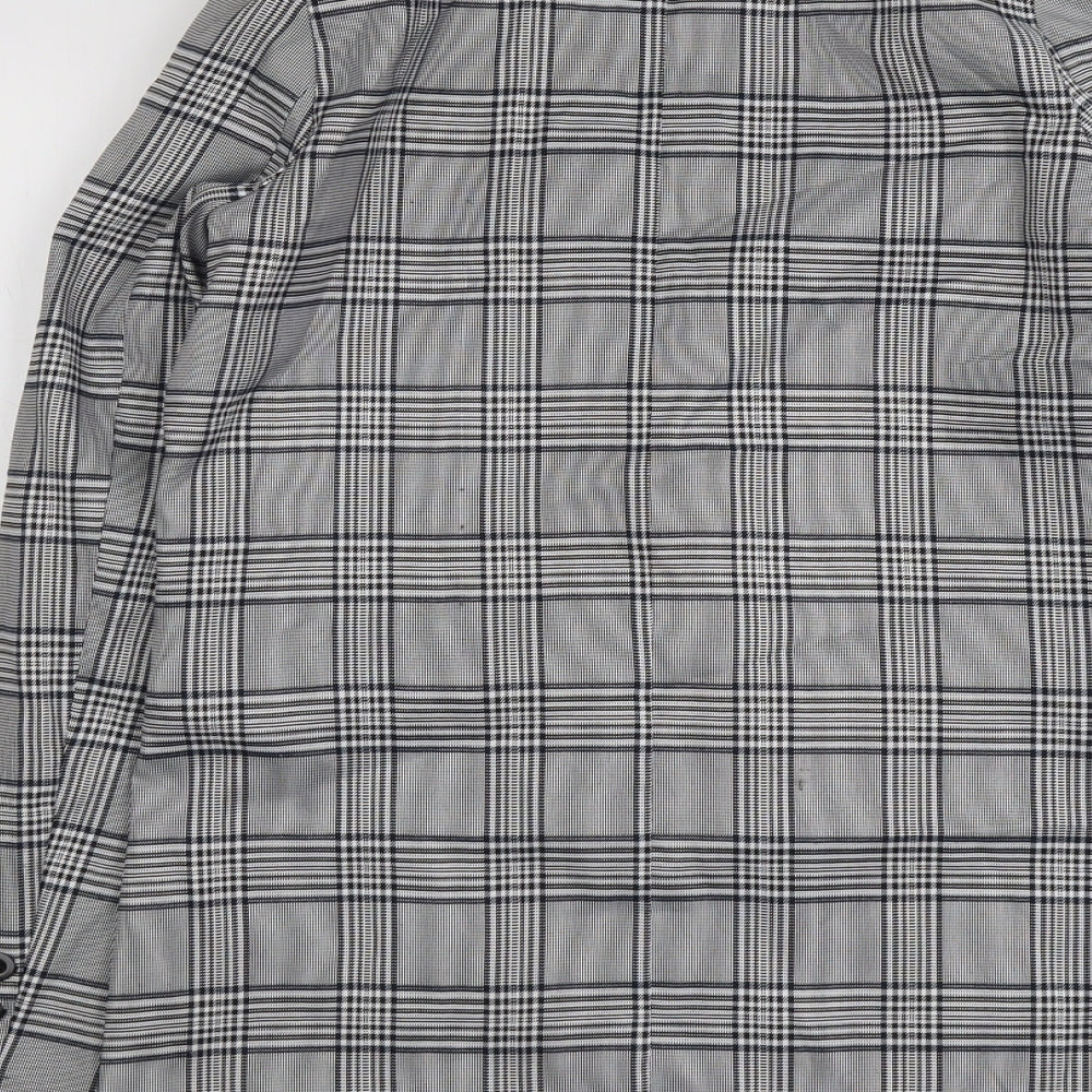 Missguided Womens Grey Geometric Jacket Blazer Size 8 Button