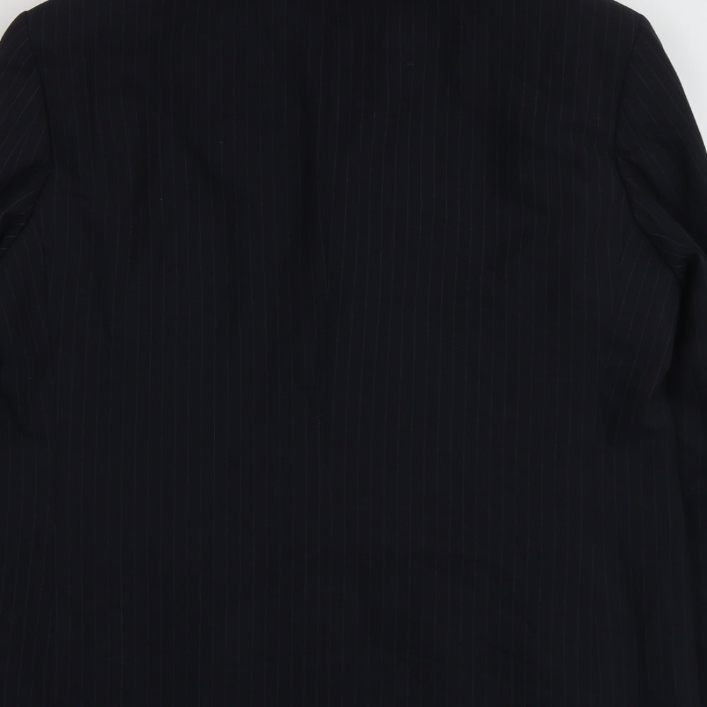 Marks & Spencer Mens Blue Striped Polyester Jacket Suit Jacket Size 42 Regular