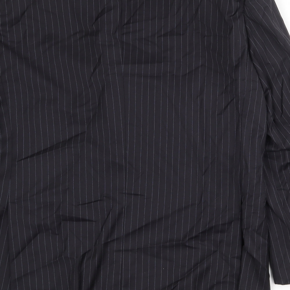 NEXT Mens Black Striped Wool Jacket Suit Jacket Size 46 Regular