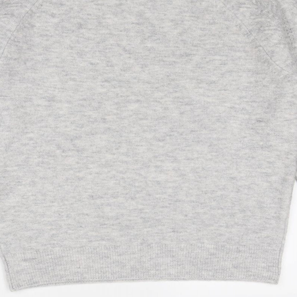 Marks & Spencer Womens Grey Crew Neck Acrylic Pullover Jumper Size S