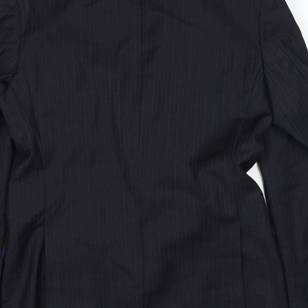 Marks & Spencer Mens Grey Striped Wool Jacket Suit Jacket Size 40 Regular