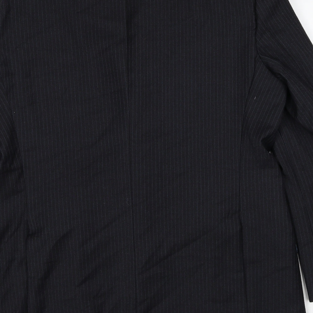 Marks & Spencer Mens Grey Striped Wool Jacket Suit Jacket Size 42 Regular