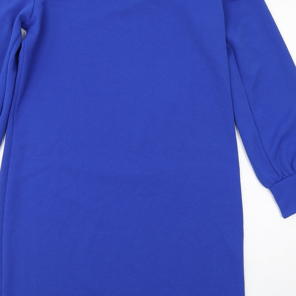 Wallis Womens Blue Polyester A-Line Size 12 Round Neck Pullover