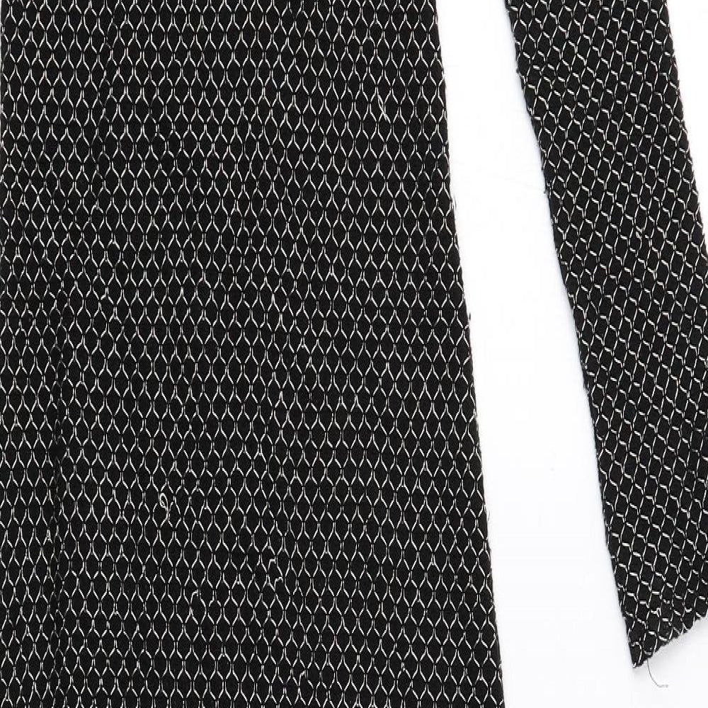 Zara Womens Black Geometric Polyester Maxi Size S Boat Neck Pullover