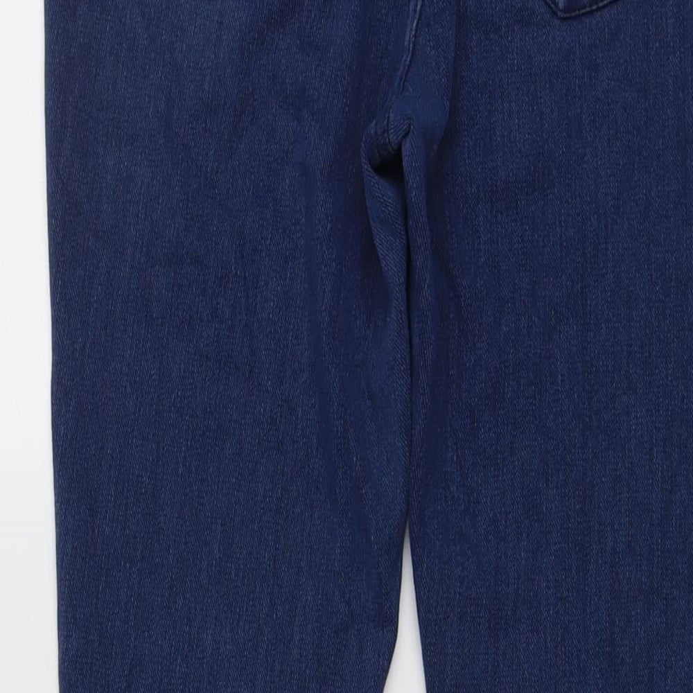 Marks & Spencer Womens Blue Cotton Skinny Jeans Size 12 L25 in Regular